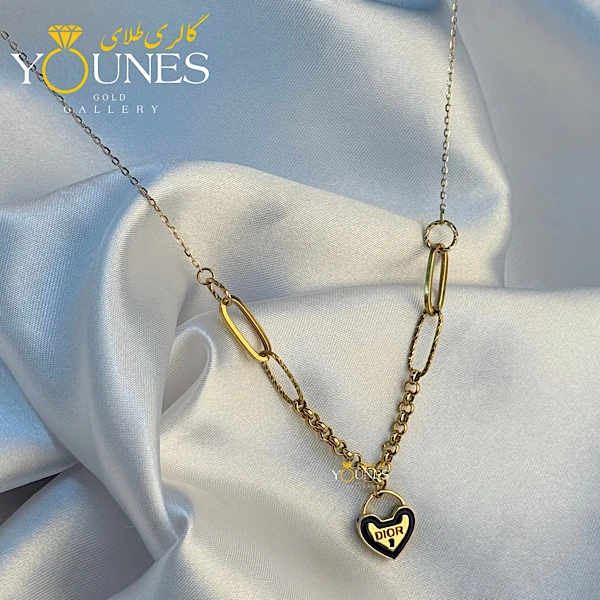 گردنبند طلا قفل قلبی Dior